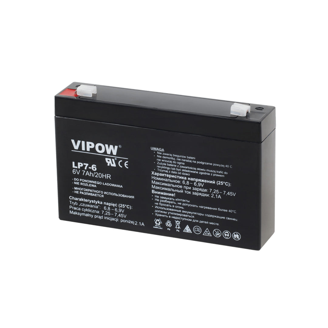 Bateria de gel sem manutenção Vipow 6V 7Ah para UPS