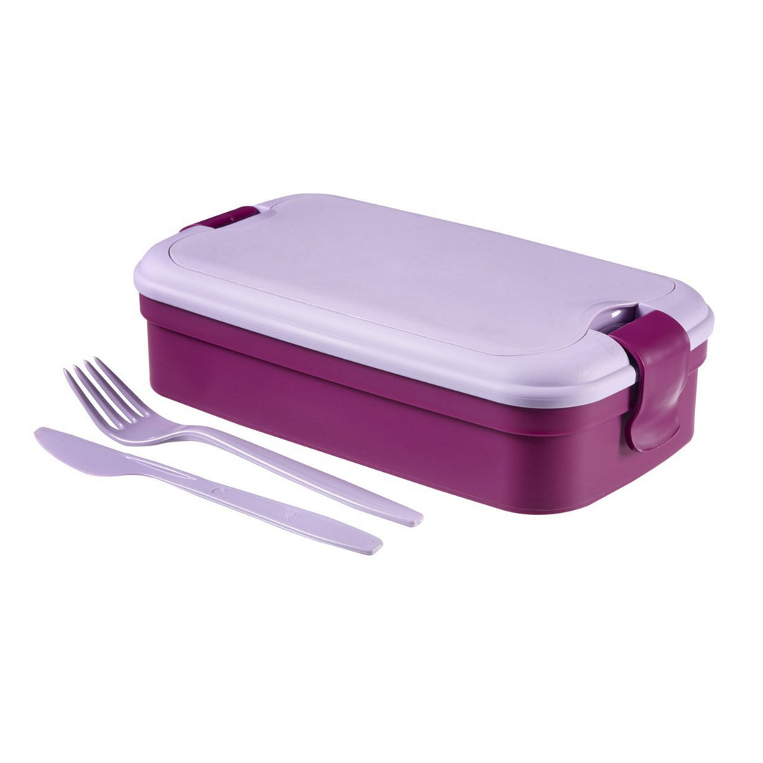 Curver Lunch &amp; Go Recipiente Roxo para Café da Manhã com Talheres