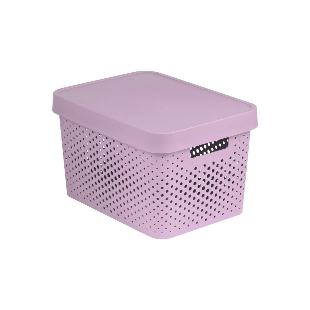 Recipiente multiusos vazado Curver com tampa, rosa, 17L, infinito