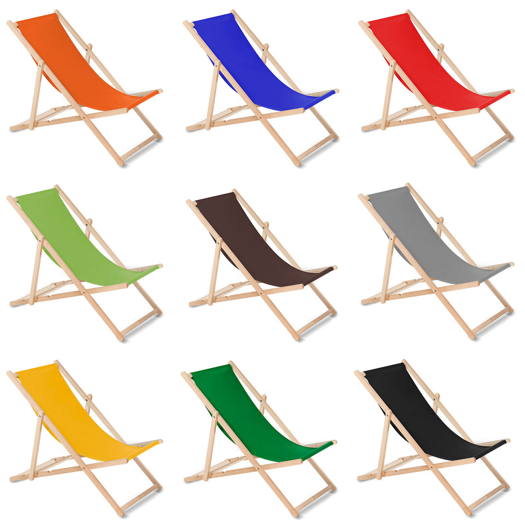 Tumbona de madera de haya con respaldo ajustable de tres niveles color naranja GreenBlue GB183