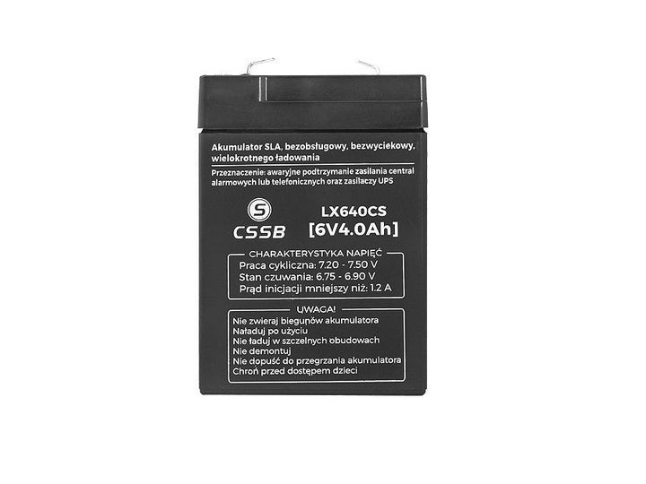 Batería de gel, sin mantenimiento, larga duración, 6V 4Ah, LX640