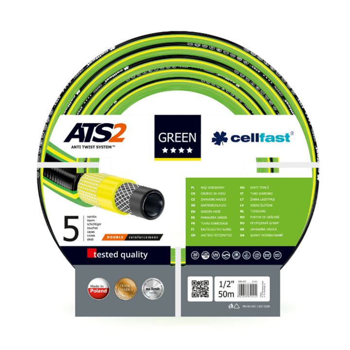 Mangueira de jardim Cellfast verde de 5 camadas ATS2 1/2" 50m
