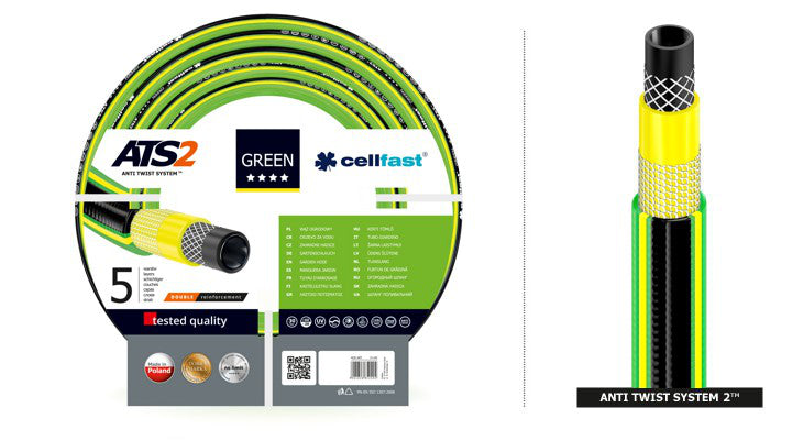 Mangueira de jardim Cellfast Green ATS2 3/4 "25m // 1/2" 50m 5 camadas