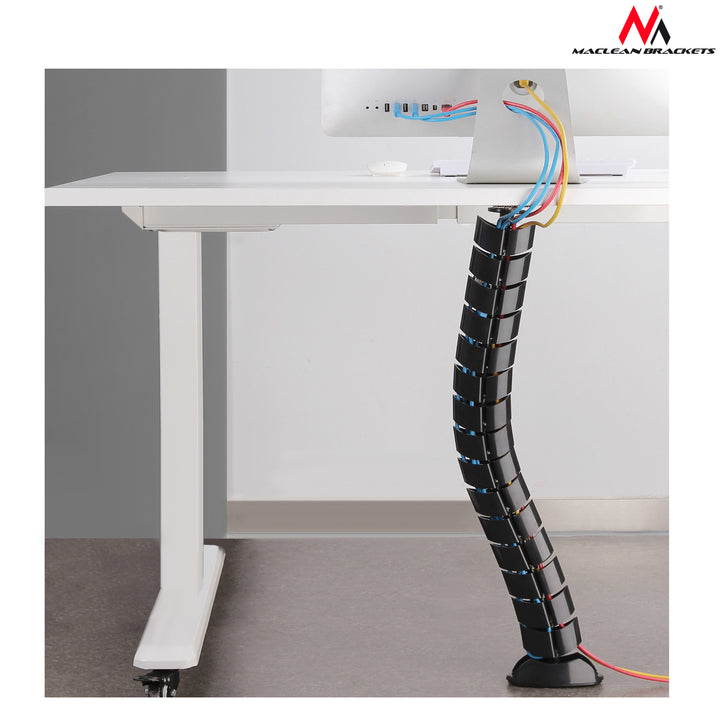 Organizador de cabos Maclean MC-768, capa para cabos de 80 cm, conduta para cabos, proteção para casa ou escritório, preto