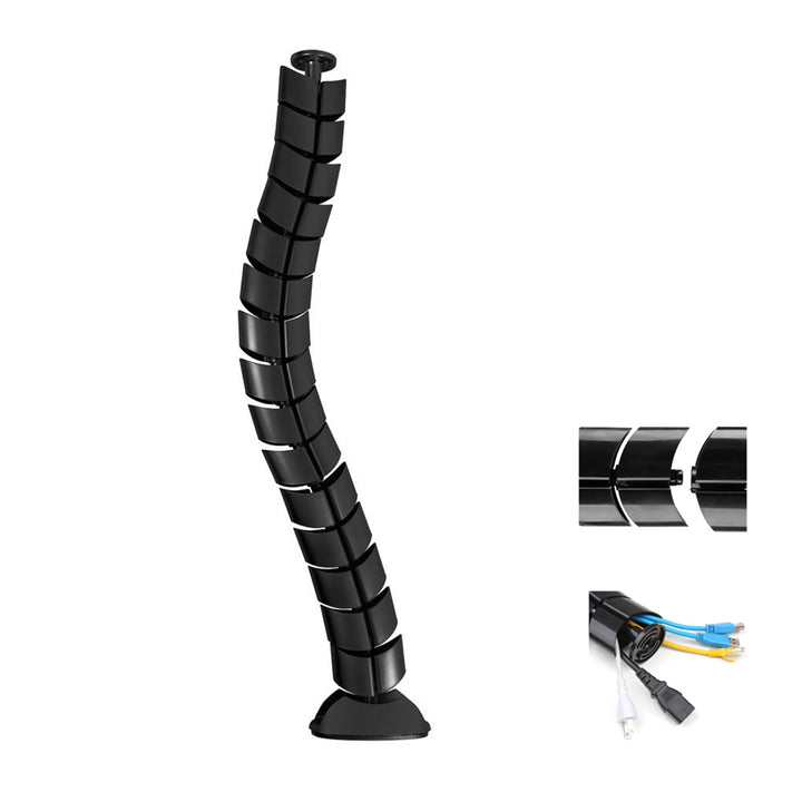 Organizador de cabos Maclean MC-768, capa para cabos de 80 cm, conduta para cabos, proteção para casa ou escritório, preto