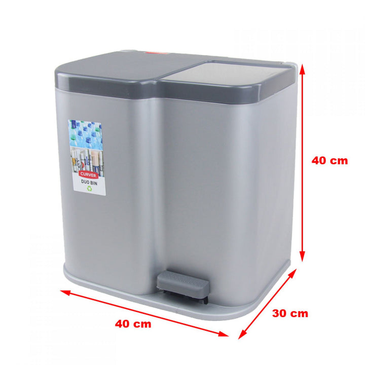 Papelera de reciclaje Curver Duo Pedalbin con acabado sólido