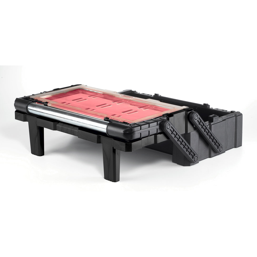 Caja de muebles KETER Cantilever en color rojo.