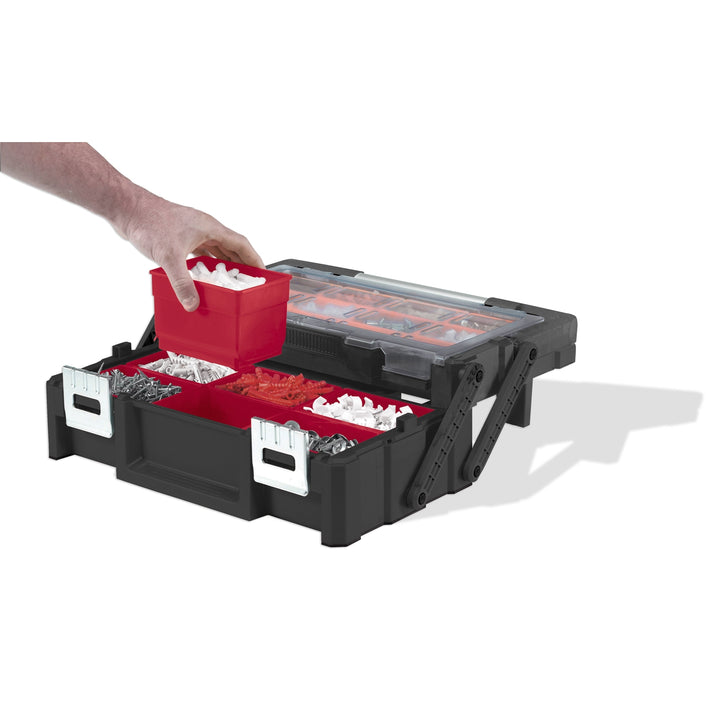 Caja de muebles KETER Cantilever en color rojo.