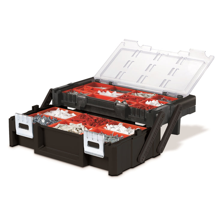 Caja de muebles KETER Cantilever en color rojo.