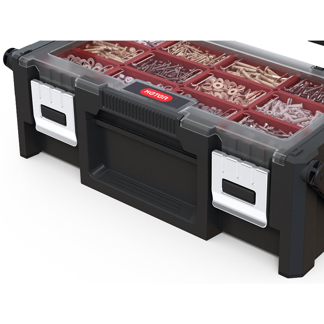 Caja de muebles KETER Cantilever en color rojo.