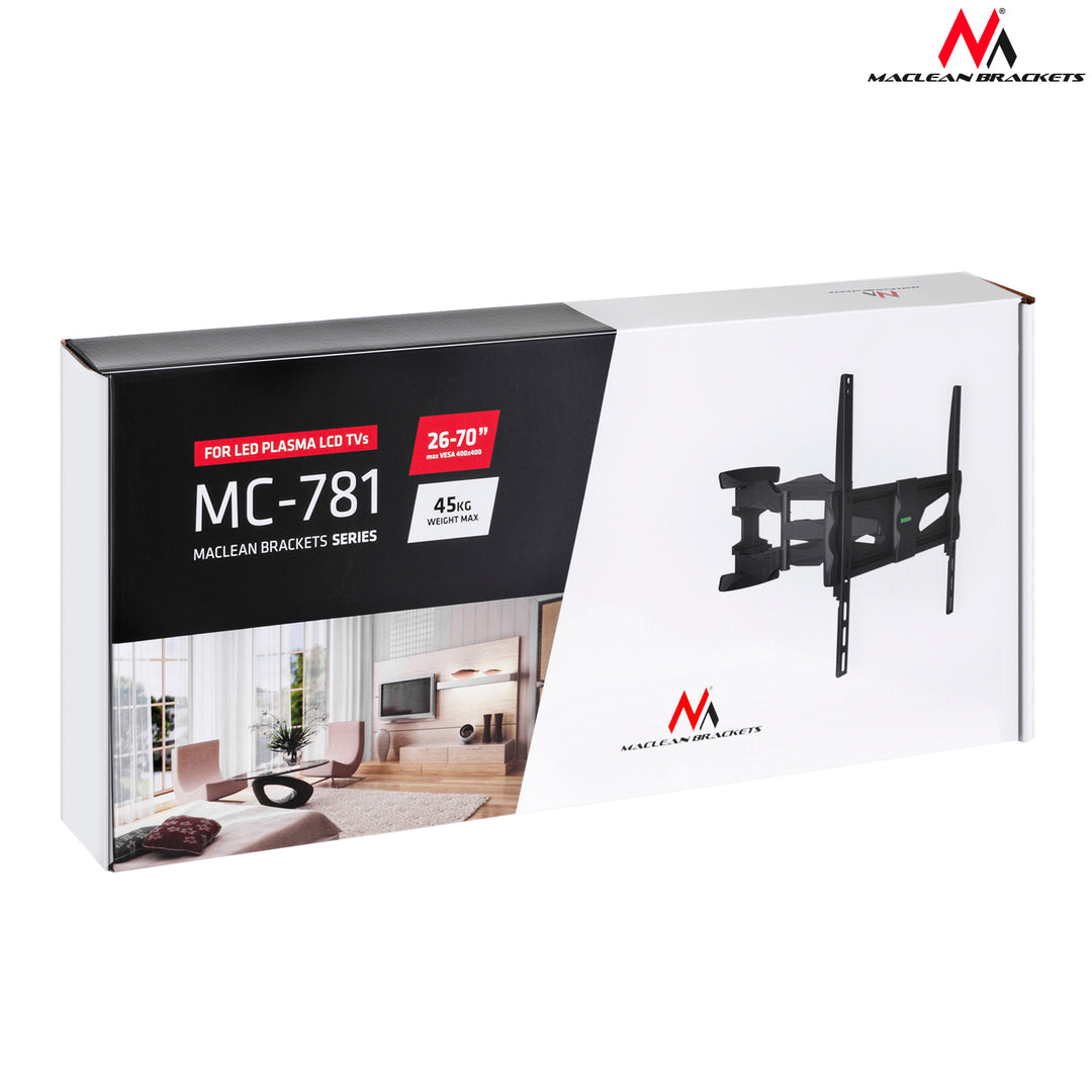 Suporte de televisão preto Maclean MC-781