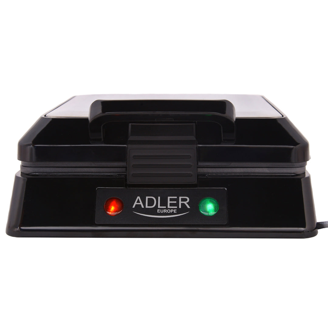 Gofrera profesional para 4 gofres, 1300W, libre de BPA, 1300 W, 0 Decibeles, Negro Adler AD 3036