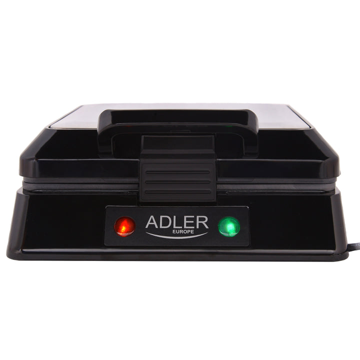 Gofrera profesional para 4 gofres, 1300W, libre de BPA, 1300 W, 0 Decibeles, Negro Adler AD 3036