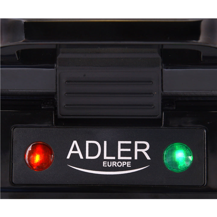 Gofrera profesional para 4 gofres, 1300W, libre de BPA, 1300 W, 0 Decibeles, Negro Adler AD 3036