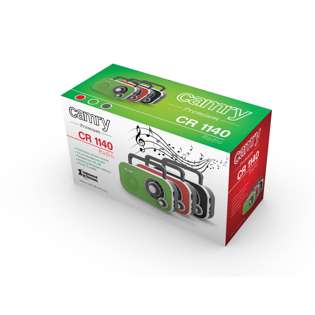 Rádio de cozinha portátil retro preto Camry CR1140 AM/FM