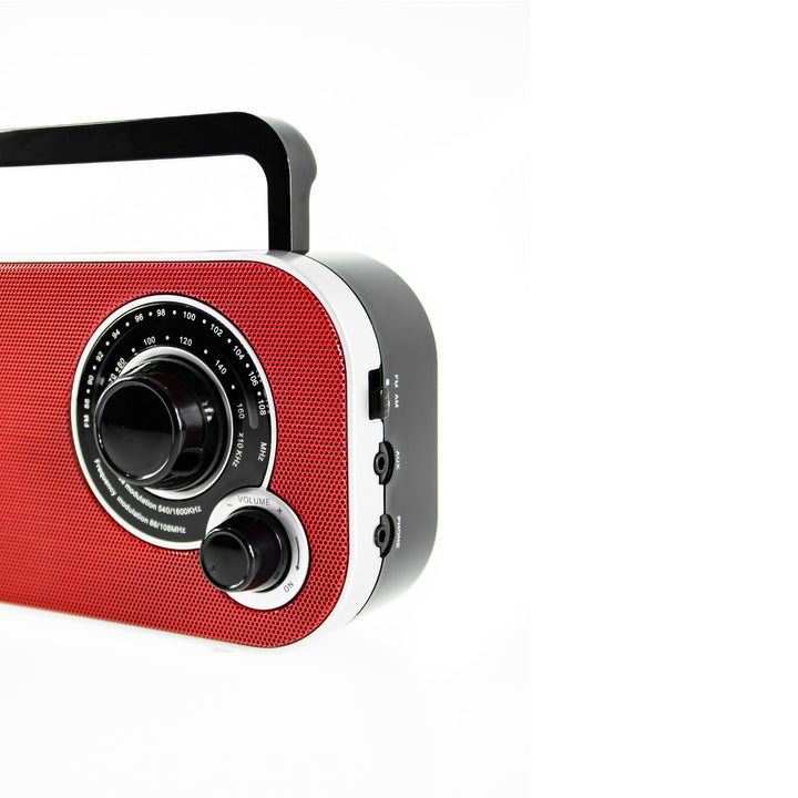 Rádio AM/FM portátil retro pequeno CR1140 Camry vermelho