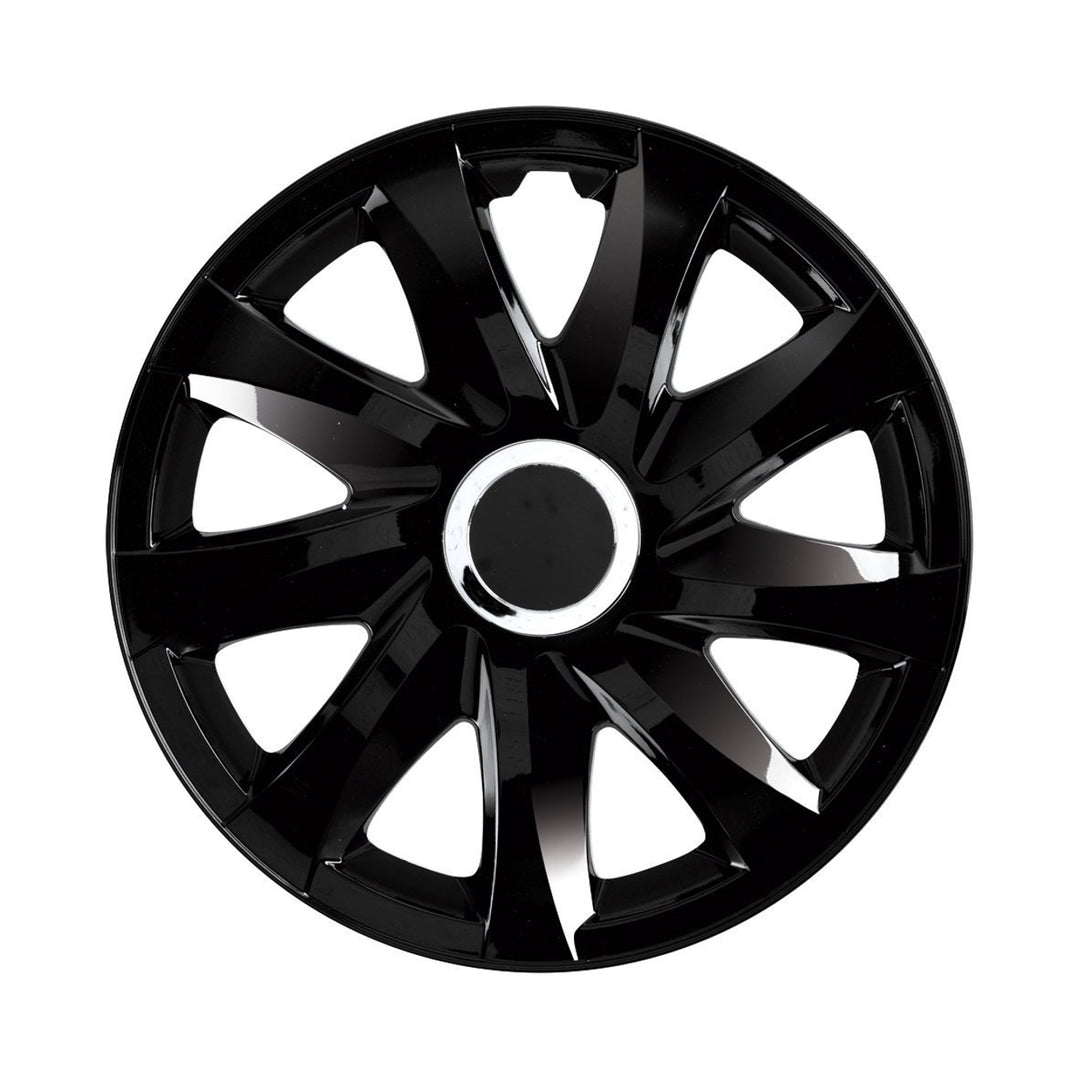 Calotas universais NRM DRIFT 15" lacadas pretas snap-on 4 peças