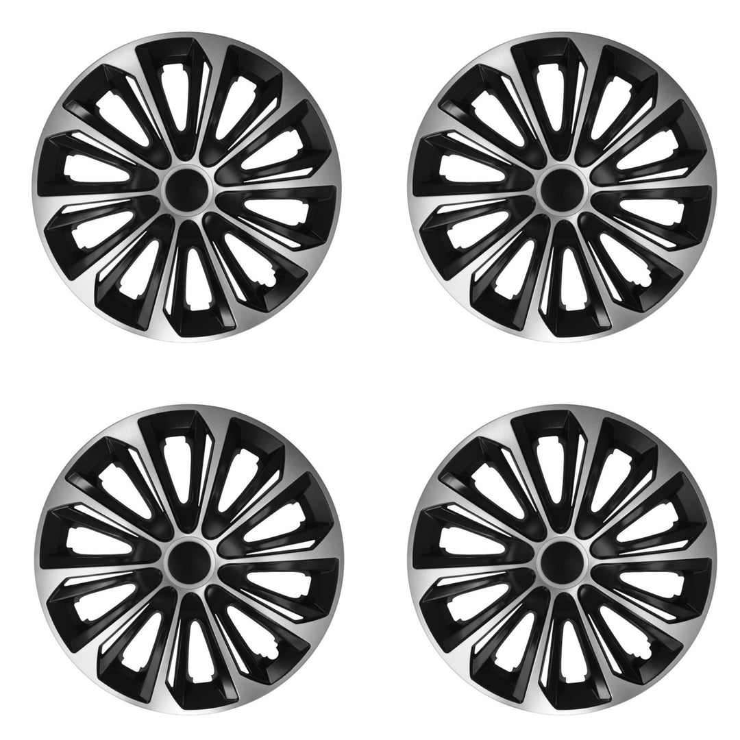 Calotas universais 15" 4 peças preto prata STRONG DUO COLOR