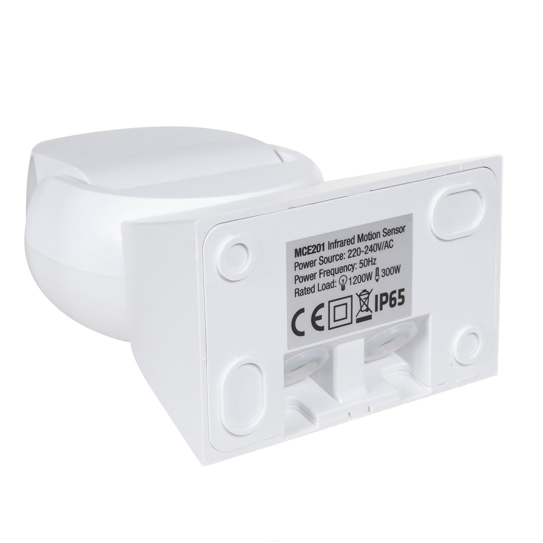 Detector de Movimiento por Infrarrojos PIR Moderna Gama 12m [Color Blanco] IP65 Maclean Energy MCE201W