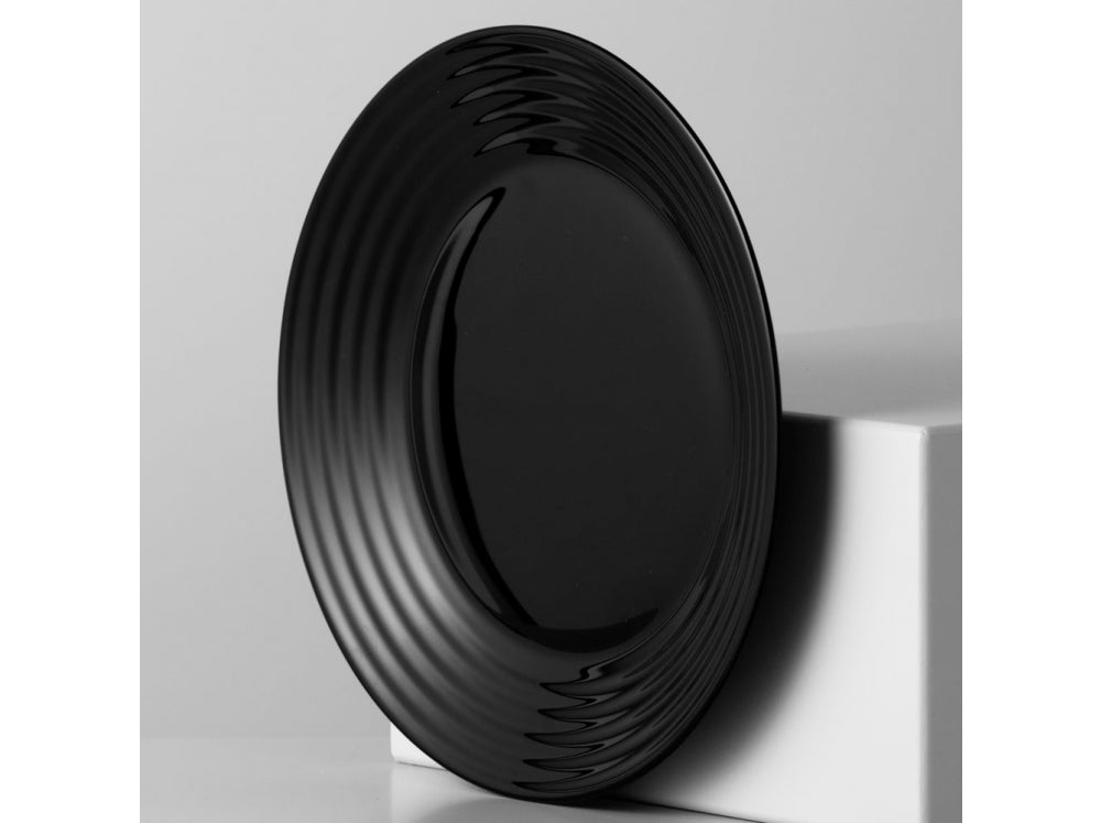 Plato Hondo Corrugado Negro 23cm Harena Luminarc