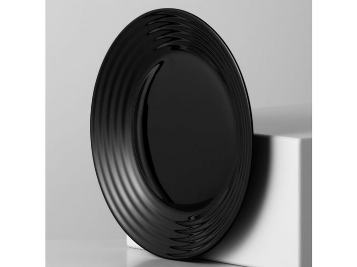 Plato Hondo Corrugado Negro 23cm Harena Luminarc