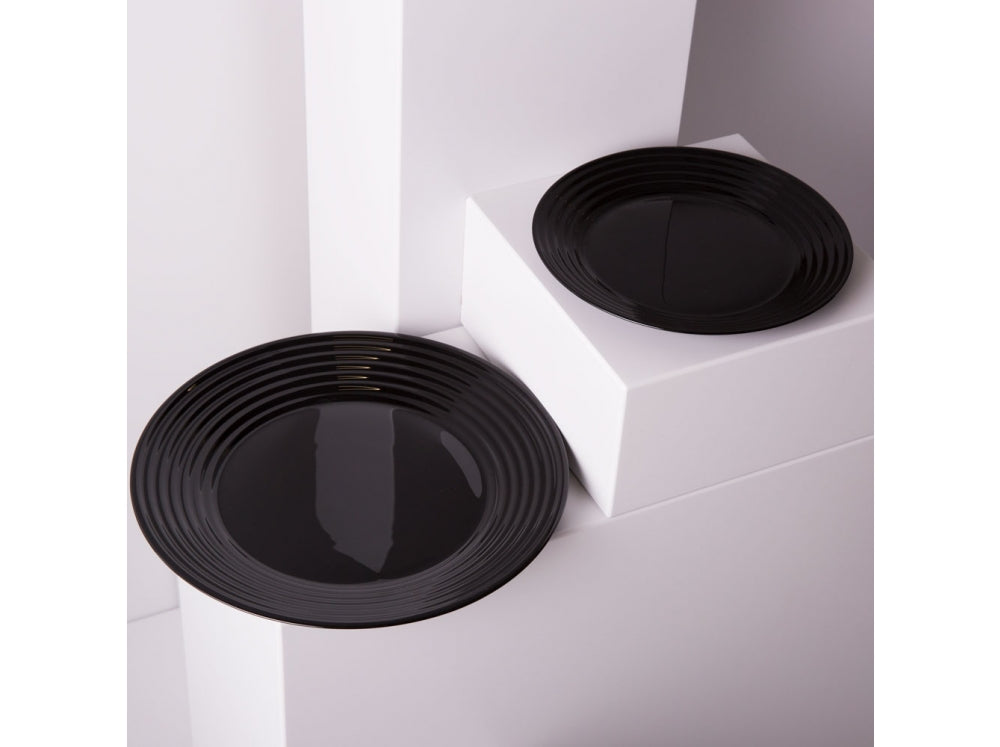 Prato de sobremesa redondo preto Luminarc Harena 19 cm