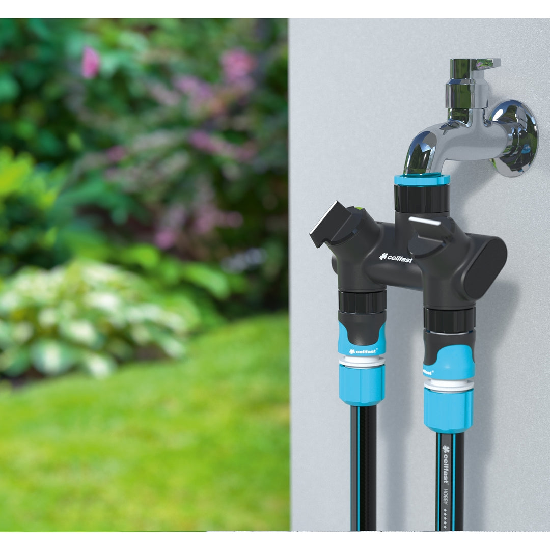 Coletor duplo Cellfast Ergo com controle de fluxo