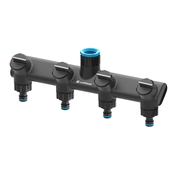 Dispensador de água quádruplo ergonômico, distribuidor de 4 vias, torneira rosca 3/4 "e 1" CELLFAST ERGO