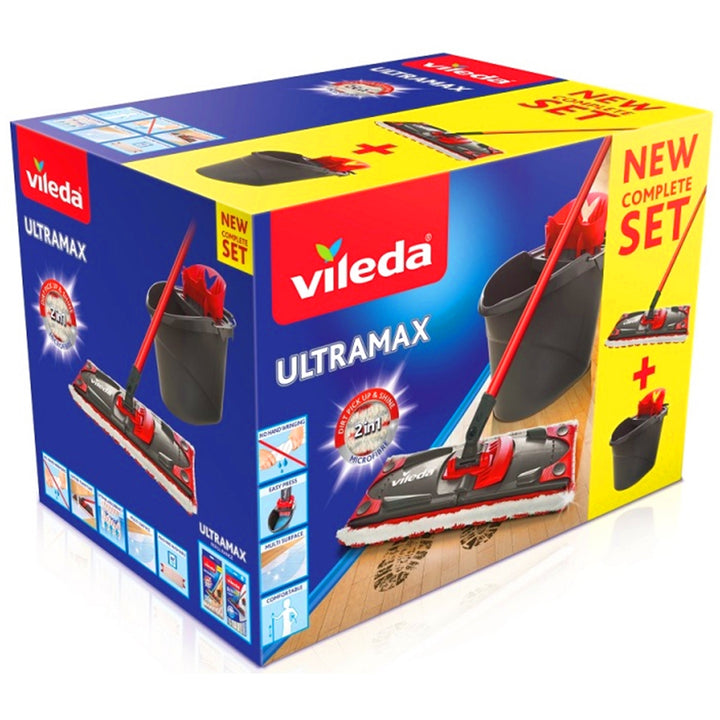 Vileda Ultramax Fregona plana con cubo, Set completo, ULTRAMAX System