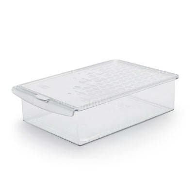 Recipiente para alimentos com tampa plástica para geladeira.