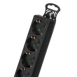 Maclean MCE226G Socket Strip con interruptor Multi Sockets Plug Strip Protección infantil Schuko 3500W longitud 1.4m