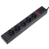 Cable de extensión de la tira de alimentación 5 tomas con protector de sobrecarga Maclean Energy MCE219 250VAC / 10A 1.5m