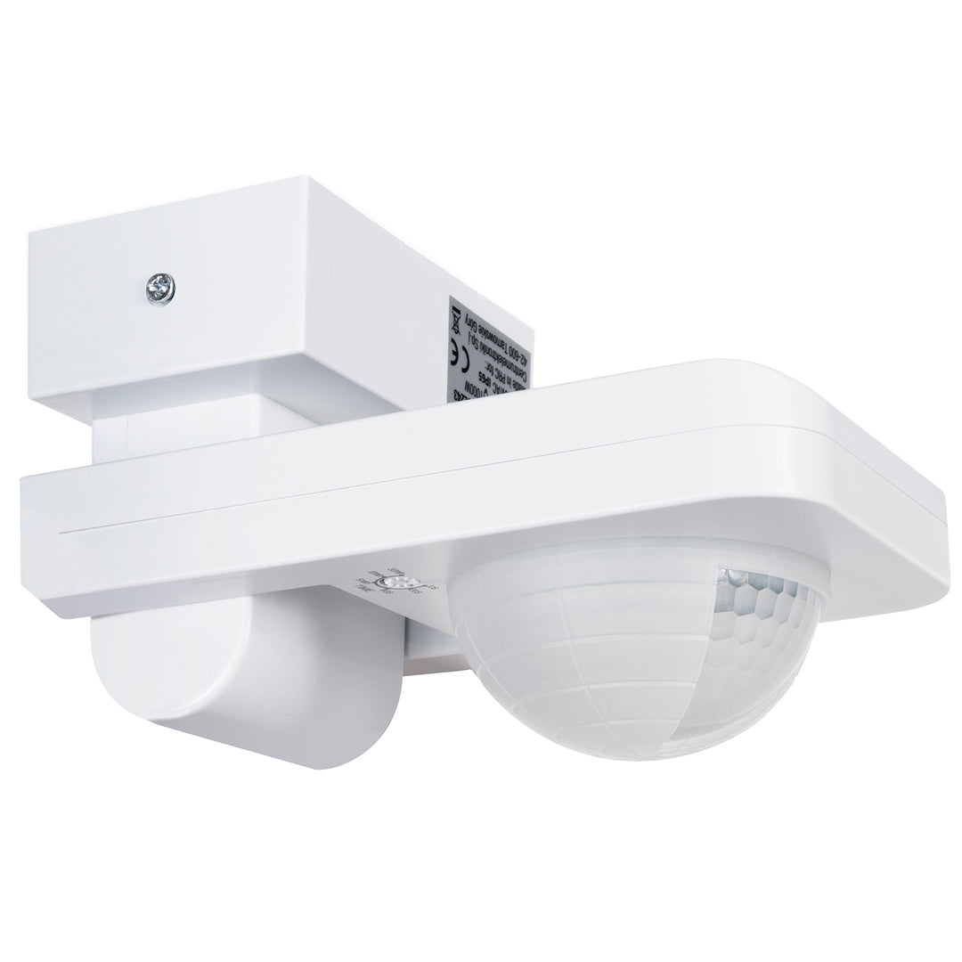 Sensor de movimento infravermelho e crepuscular Maclean MCE243 W, alcance de deteção de 360° até 20 m, proteção IP65 contra água e poeiras, máx. 2000 W, infravermelhos PIR, interno e externo