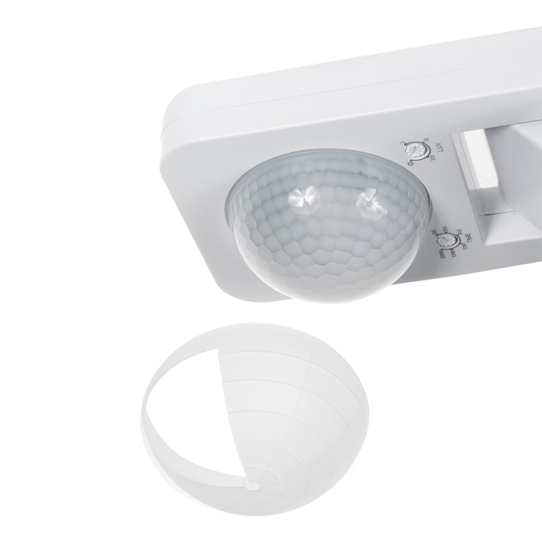 Sensor de movimento infravermelho e crepuscular Maclean MCE243 W, alcance de deteção de 360° até 20 m, proteção IP65 contra água e poeiras, máx. 2000 W, infravermelhos PIR, interno e externo