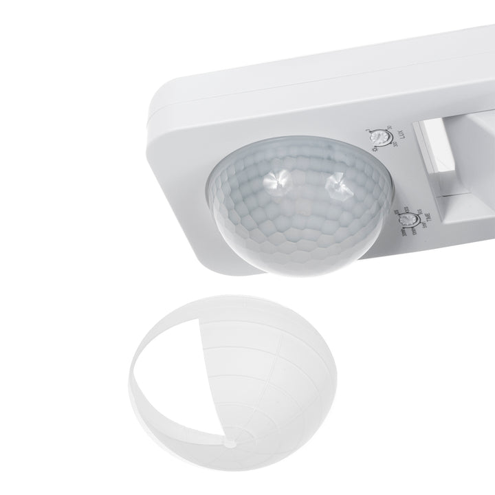 Sensor de movimento infravermelho e crepuscular Maclean MCE243 W, alcance de deteção de 360° até 20 m, proteção IP65 contra água e poeiras, máx. 2000 W, infravermelhos PIR, interno e externo