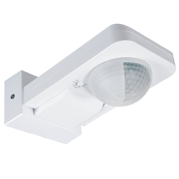 Sensor de movimento infravermelho e crepuscular Maclean MCE243 W, alcance de deteção de 360° até 20 m, proteção IP65 contra água e poeiras, máx. 2000 W, infravermelhos PIR, interno e externo