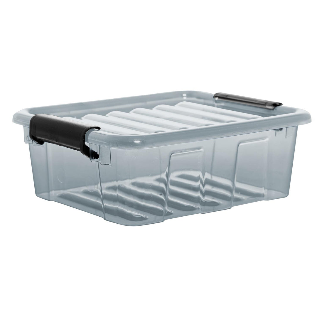 Lixeira com tampa Plast Team Home Box 2L transparente cinza