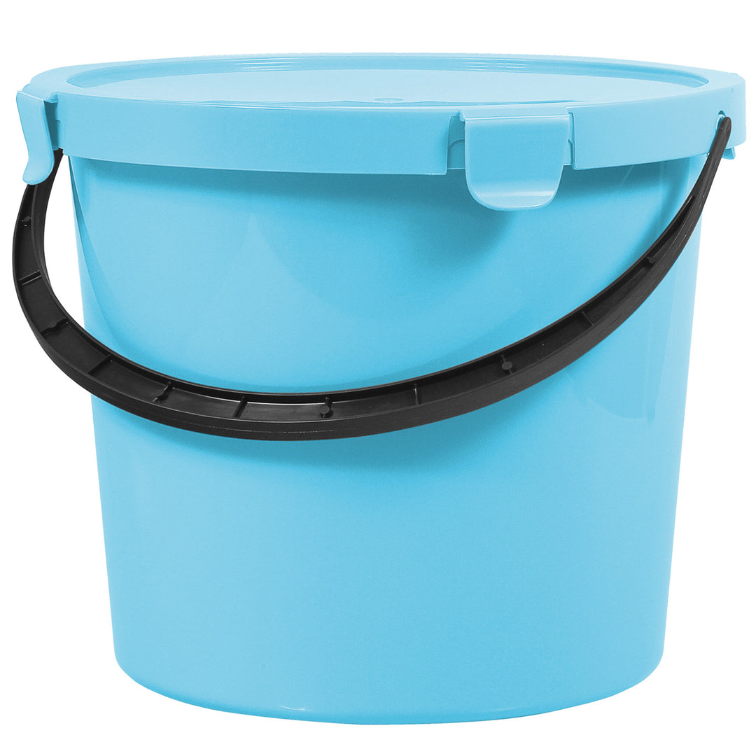 Balde Plast Team Berry 10L com tampa azul claro