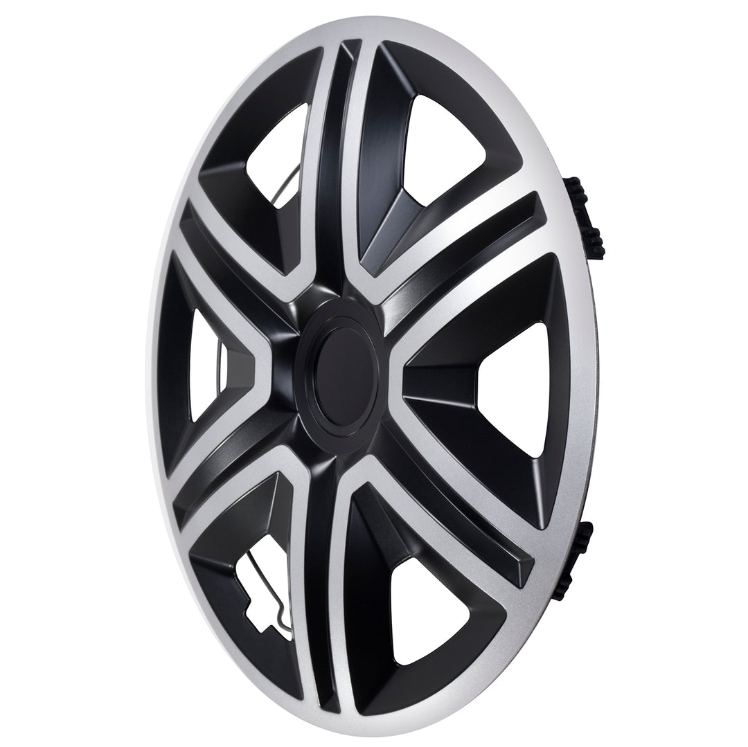 Tapacubos universales 16" NRM ACTION Doublecolor plata/negro 4 piezas
