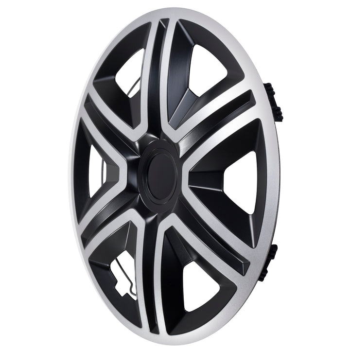 Tapacubos universales 16" NRM ACTION Doublecolor plata/negro 4 piezas