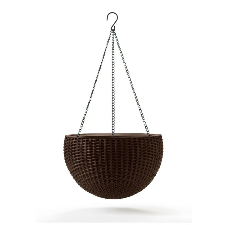 Macetero colgante para plantas, color marrón, forma redonda Keter Esfera