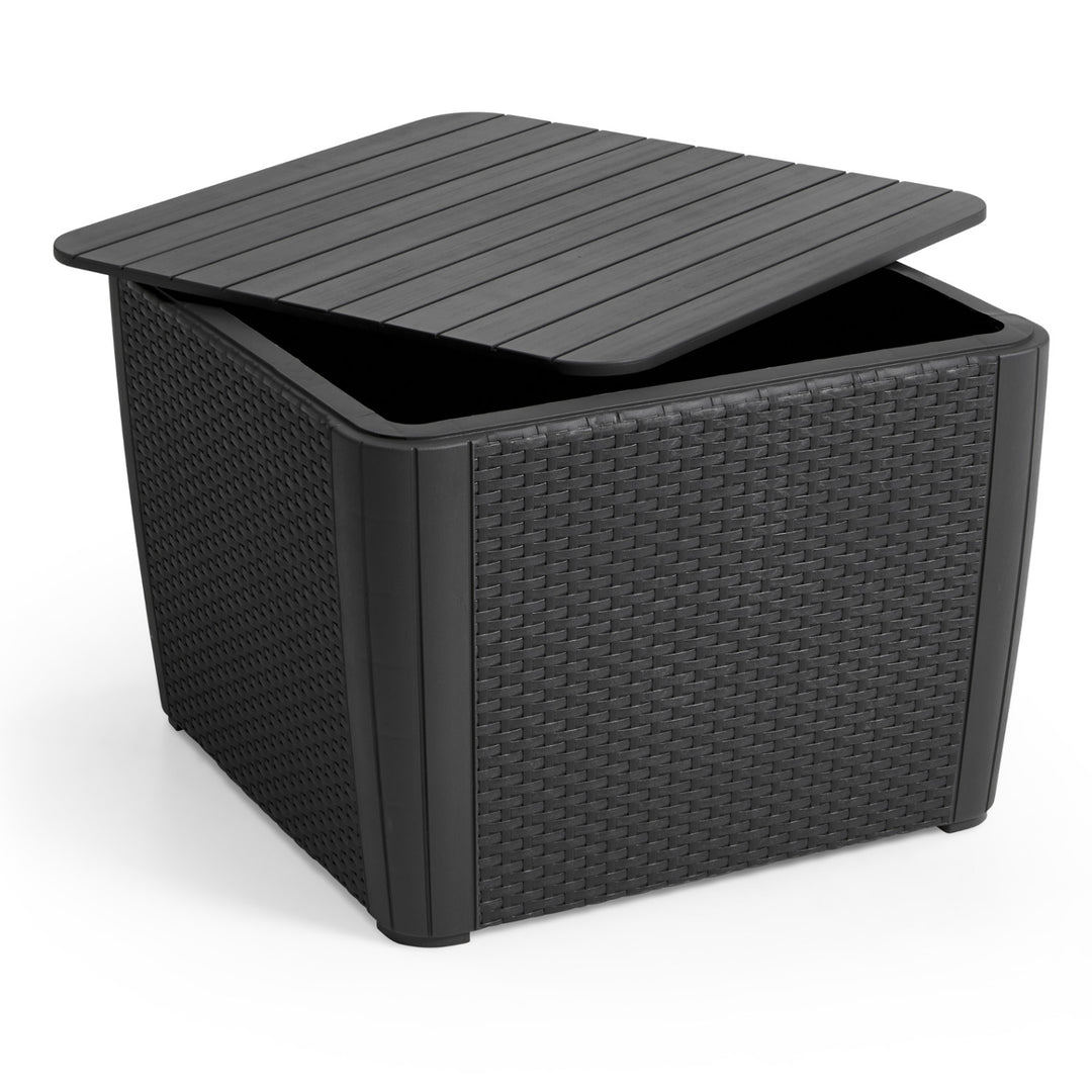 Mesa de almacenamiento ideal para jardines y otros espacios al aire libre Keter Allibert Luzon Plus grafito