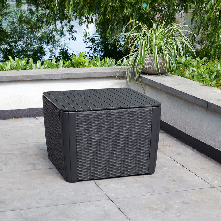 Mesa de almacenamiento ideal para jardines y otros espacios al aire libre Keter Allibert Luzon Plus grafito