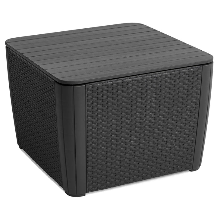 Mesa de almacenamiento ideal para jardines y otros espacios al aire libre Keter Allibert Luzon Plus grafito