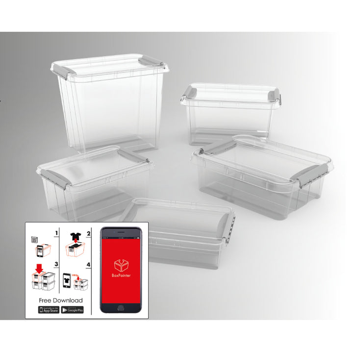 Recipiente inclinado com tampa transparente empilhável Plast Team Pro Box QR 58L