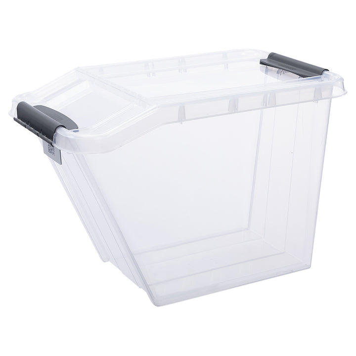 Recipiente inclinado com tampa transparente empilhável Plast Team Pro Box QR 58L
