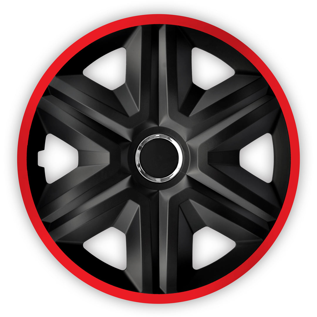 Tapacubos universales NRM FAST LUX 15" rojo 4 piezas