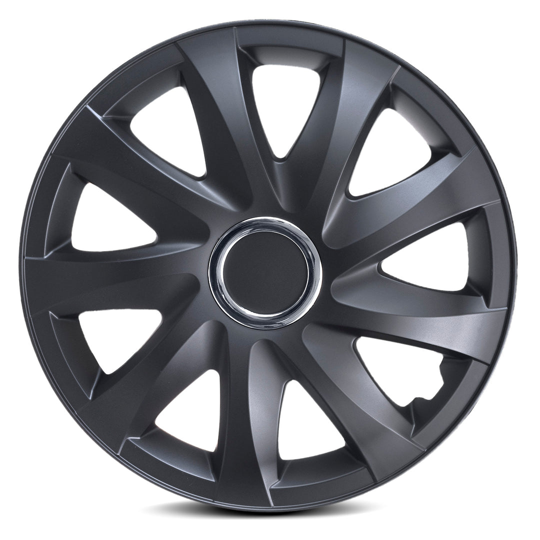Calotas universais NRM DRIFT 15" preto fosco 4 peças