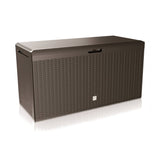 Caixa de armazenamento de jardim Boxe Rato Plus 290L âmbar, assento