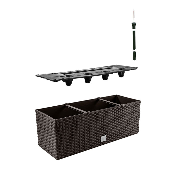 Floreira quadrada imitação rattan 17L umbra Prosperplast Rato DRTC500 440U